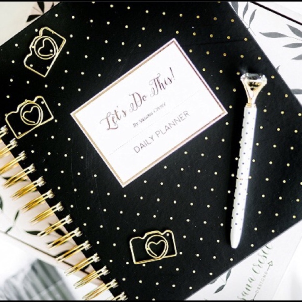 Luxury Daily planner with colored pen set
